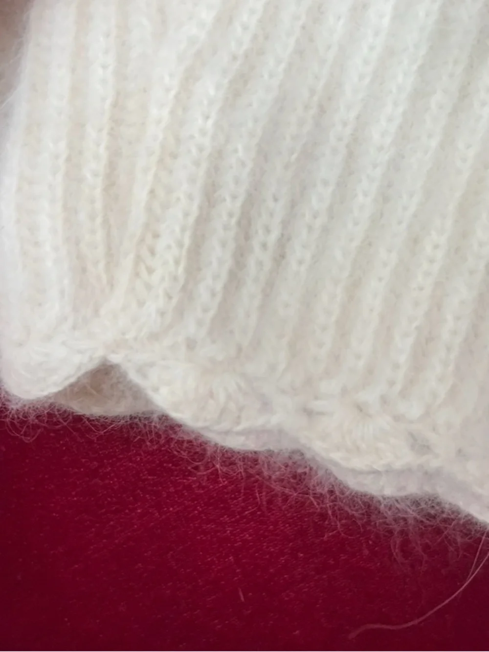 VTG Cream Angora Lambswool Fuzzy Soft Cardigan Sweater - IB Diffusion Small - Picture 8 of 12
